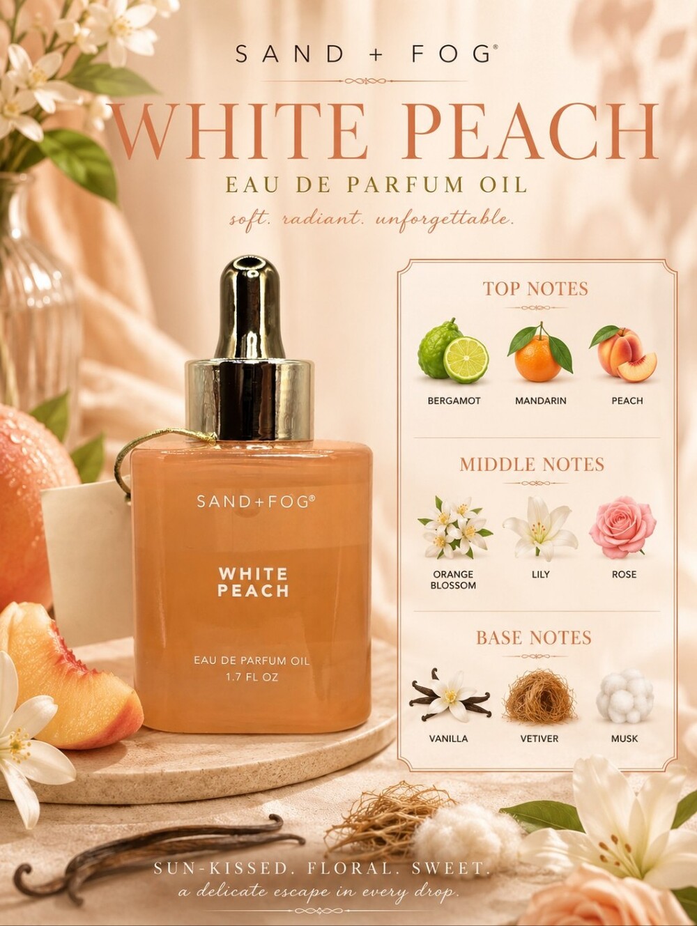 WHITE PEACH Sand + Fog Fragrancs Oil ✨️ IMPORT from USA